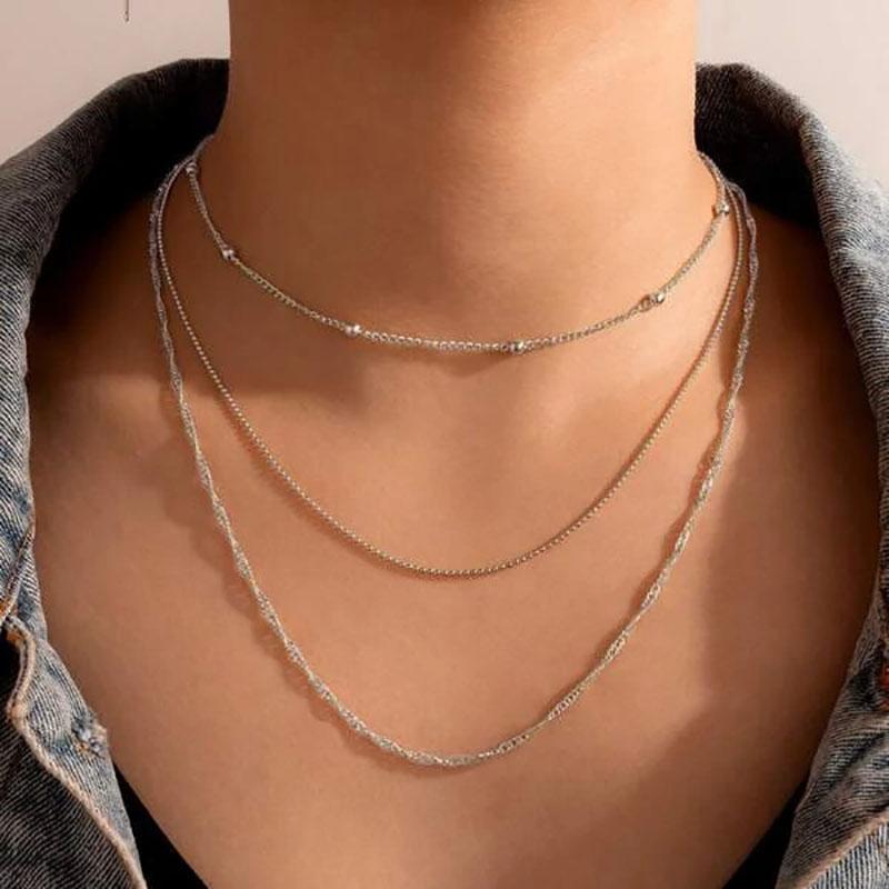 Boho Star Moon Heart Snake Sequin Pendant Necklace Ladies Multilayer Gold Metal Clavicle Necklaces Girls Jewelry