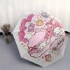 My Melody,Cafe Haleiwa Automatic Folding Umbrella Simple 8 Rib Design, Bright Cartoon Pattern, Durable Iron Frame, Suitable For Travel, Outd
