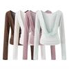 Halter Neck Chest-Pad Vest Top with Long-Sleeve Flowing Collar Cover-Up - Women's Two-Piece Hot Girl Set
