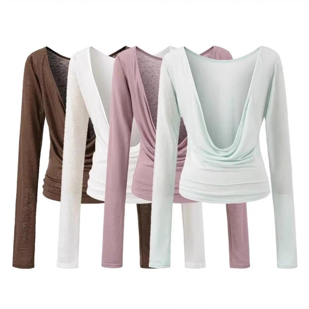Halter Neck Chest-Pad Vest Top with Long-Sleeve Flowing Collar Cover-Up - Women's Two-Piece Hot Girl Set
