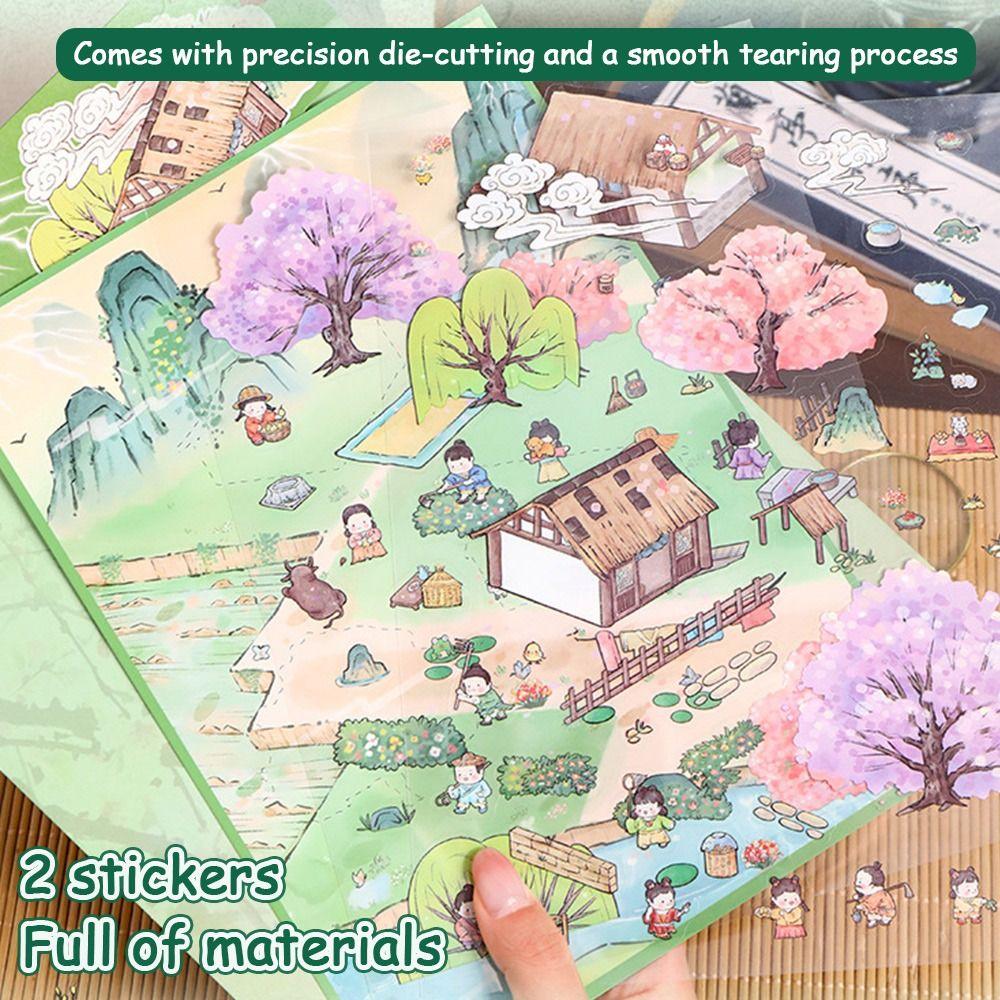 3D Miniature Scene 3D Stickers Multi Style Visual Stacking Sticker Landscape Notebook Sticker