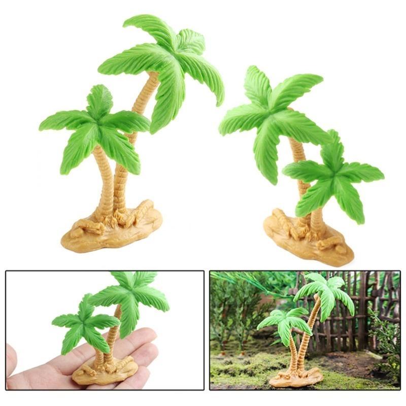Environmentally Friendly Mini Coconuts Tree Sculpture for Desk Tabletop Decor