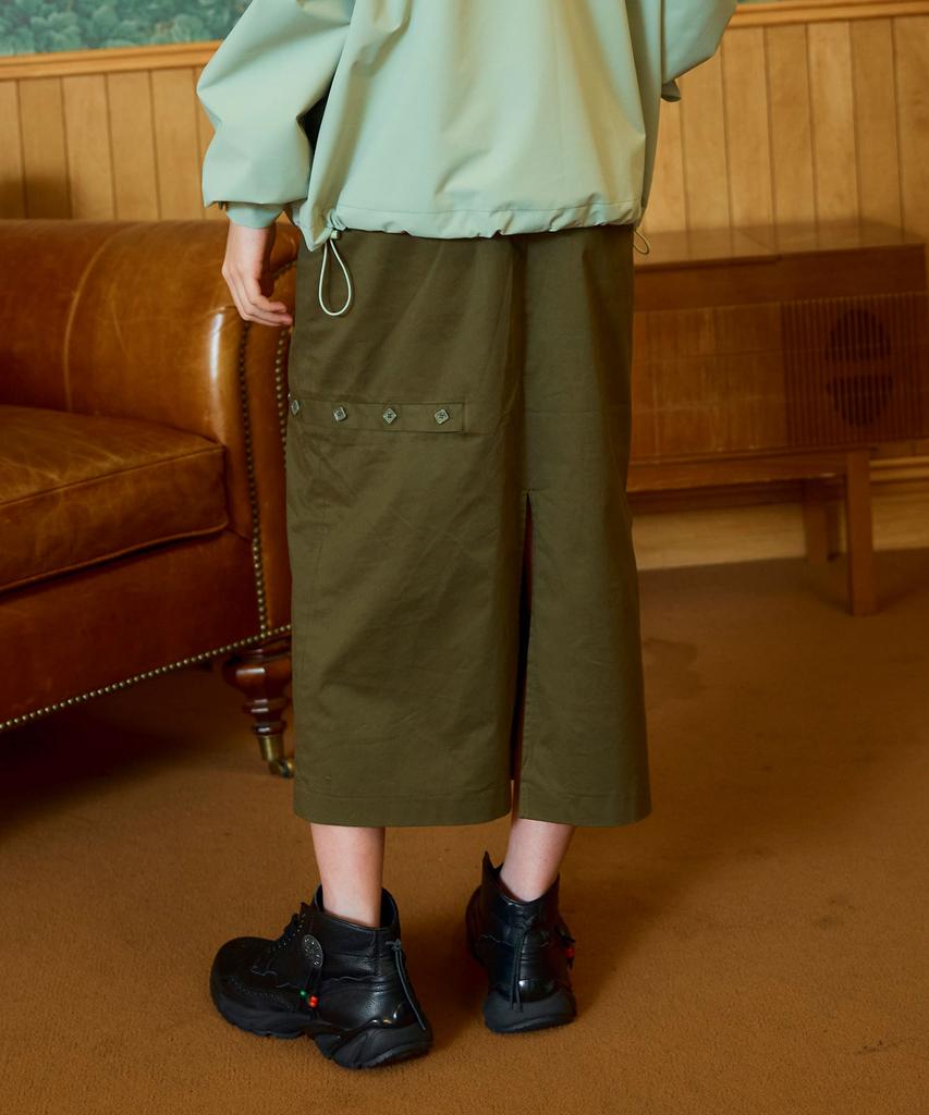 Heretic Button Long Skirt / Khaki