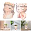 Fairy Head Flower Pot Art Crafts Container Small Plant Decor Cartoon Cute Planter for Office Home Entryway Balcony Farmhouse