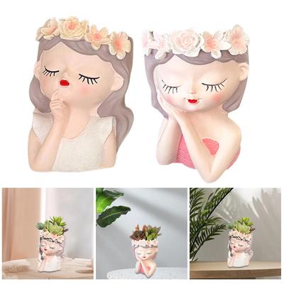 Fairy Head Flower Pot Photo Prop Flower Arrangement Art Crafts Gift Flower Holder for Entryway Cafe Farmhouse Garden Wedding