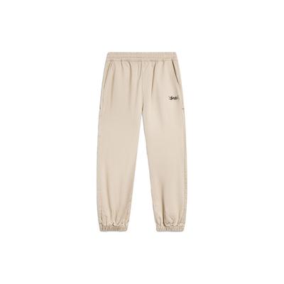 Li Ning Disney Collaboration Series Logo Letter Embroidery Cuffed Loose Knit Sports Pants Men Pants Light-Milk-Brown AKXT085-1
