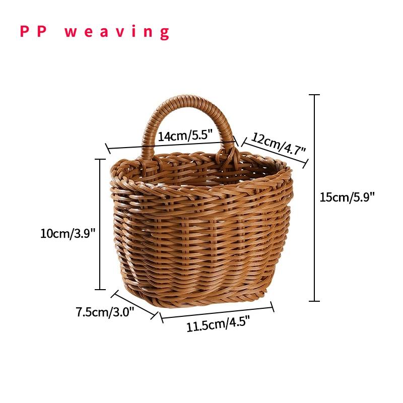 

Прочная кухонная корзина для хранения, плетеные подвесные корзины для гостиной, органайзер для фруктов и всякой всячины, домашний декор, плетеные вручную корзины