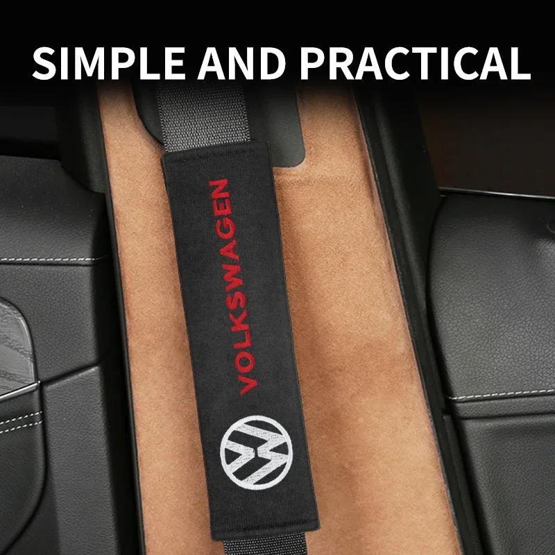 2026 Hot For Volkswagen VW 1/2pcs Suede Car Safety Belts Shoulder Protection For Volkswagen Jetta Golf Passat Polo Tiguan Arteon