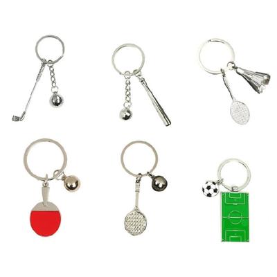 Sports Fan Keychain Tennis and Racket Charm Tennis Accessory Tennis Keyring Alloy Texture Suitable for Everyday Use