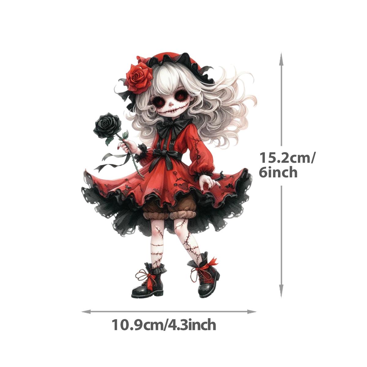 

Нашивки на одежду Хэллоуин Девушки Наклейки Винил Термопресс Толстовки Топы DIY Моющиеся Термонашивки Одежда Тыква Роза