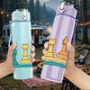 1PC Color Chess Piece Group Graphic 750ml Color Plastic Water Bottle Leakproof Flip Straw Lid For Sports Office Home Use
