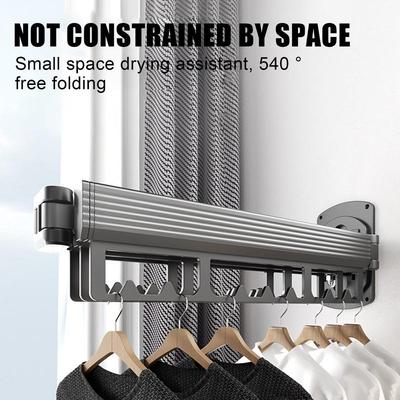 Clothes Drying Rack  Aluminum Alloy Folding Drying Rack Wall-mounted Collapsible Drying Rack Space Saver Clothes Dryer