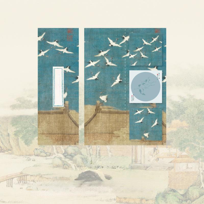 Bloc de notițe în stil chinezesc retro de 60 de coli Vintage peisaj Scenarii Personaje Scrapbooking Bloc de notițe Încântător de note lipicioase Student