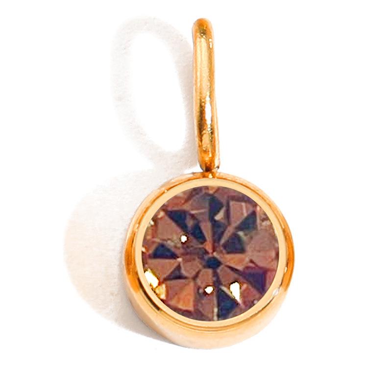 Twelve-Month Birthstone Pendant: 8mm Stainless Steel DIY Charms