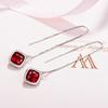 Elegant Geometry Emerald Ear Drops Ruby Silver 925 Jewelry Simple Gemstones Earrings for Women Accessory