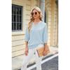 Spring and Summer Solid Colour Shirt V-neck Pullover Loose Top for Women