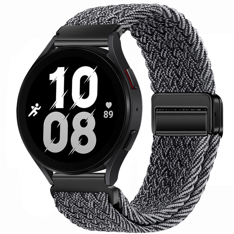 20mm 22mm Nylon Braided Strap for Samsung Galaxy Watch 7 6 5 4 Strap Magnetic Band for Huawei Watch GT6 5Pro GT4 3Pro 46mm Strap