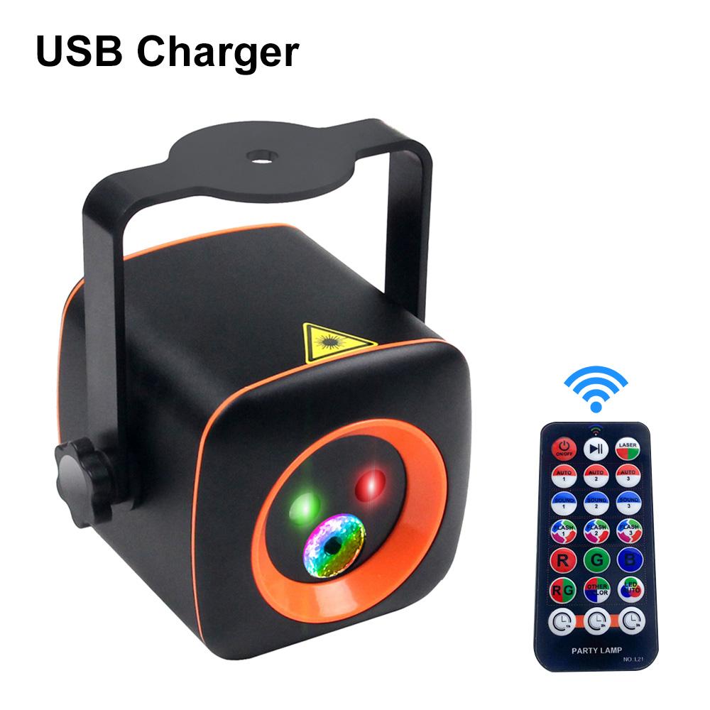 RGB LED Stage Light Disco DJ Laser Projector Lamp Sound Activated Strobe Light Remote Control Party Light for Home Bar Club