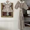 Summer Korean-Style Mother-Daughter Doll Collar Bow Belt Dress