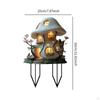 Flat Acrylic Mushroom House Flowerpot Stake Lawn Accessories Versatile Patio Ornament Welcome