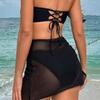 New Cross Border Swimsuit Solid Color Metal Buckle Three Pieces Women's Split Bikini Set Swimsuit