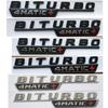 Für Mercedes Benz A35 A43 C43 E43 GLC43 GLE43 CLS53 GLB35 AMG 1 Paar BITURBO 4MATIC+ Embleme Plakette BITURBO4MATIC+ Symbole Aufkleber UX0