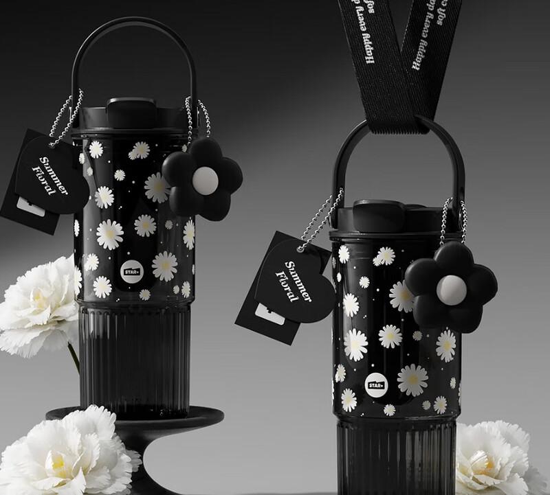 Portable Heat-Resistant Glass Straw Water Bottle