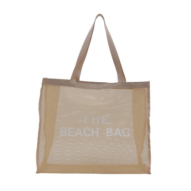 

Mesh Tote Bag for Women Reusable Large Shoulder Shopping Bag Durable for Poolside Fitness Travel