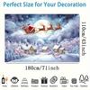 1Pcs Snowy Village Santa Claus Scene Decoration Background Christmas Backdrop Decorations For Photo Studio Photo Booth Party