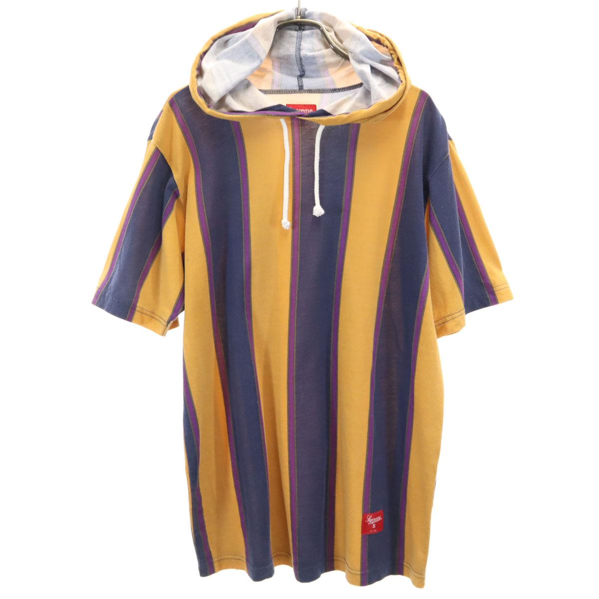 

Supreme Футболка с капюшоном с короткими рукавами и полосатым узором S Темно-синий Мужская Б/у