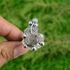 Gift For Women Statement Flower Adjustable Ring 925 Silver Natural Black Rutile
