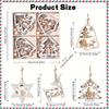 12pcs 1 Set Rural Style Wooden Christmas Tree Decoration Set Carved Christmas Decoration, Suitable for Farmhouse Holidays
