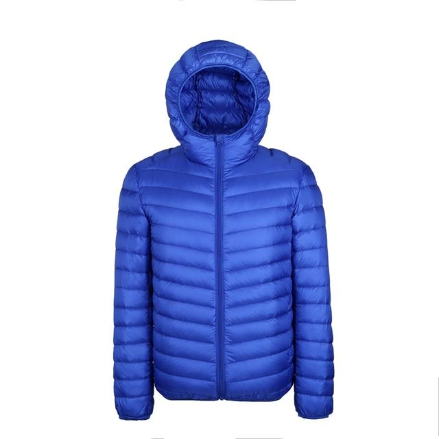 Down Jacket Men's White Down Super Light Down Jacket Men's Lightweight Thermal Coat Hooded Feather Coat