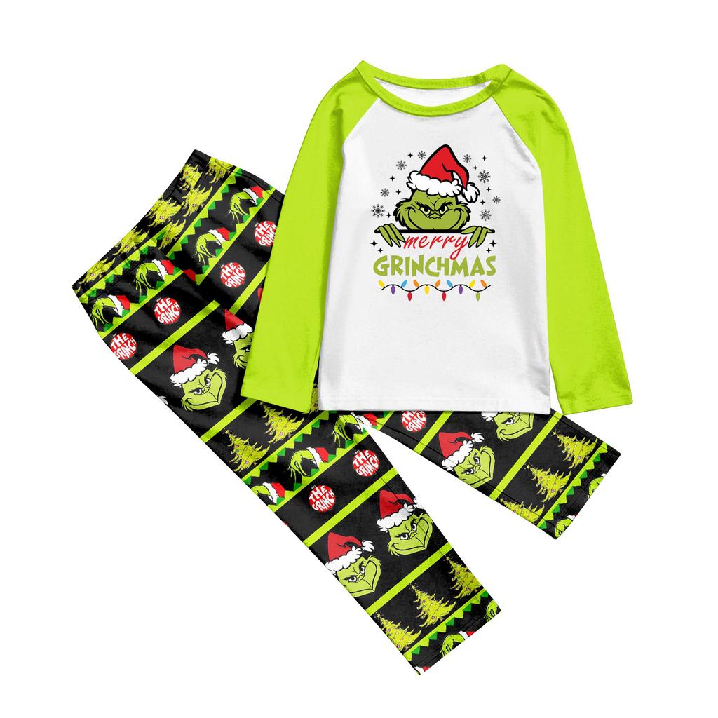 Weihnachtstag Drucke Familie Passend Langarm Tops+Hosen Set Familie Passende Sets
