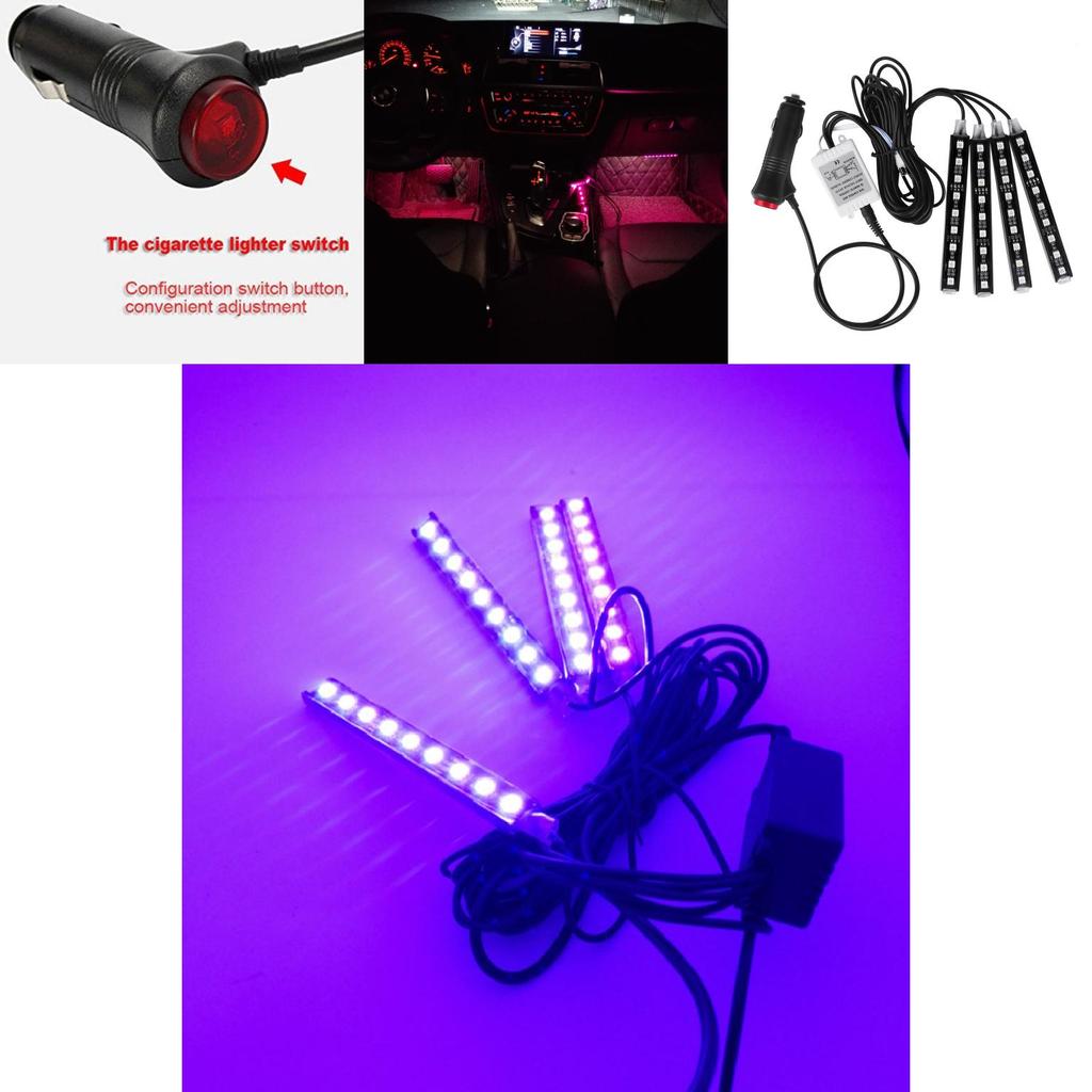 Vibrant Led Car Interior Atmosphere Lights Sound-activated Footwell Decoration