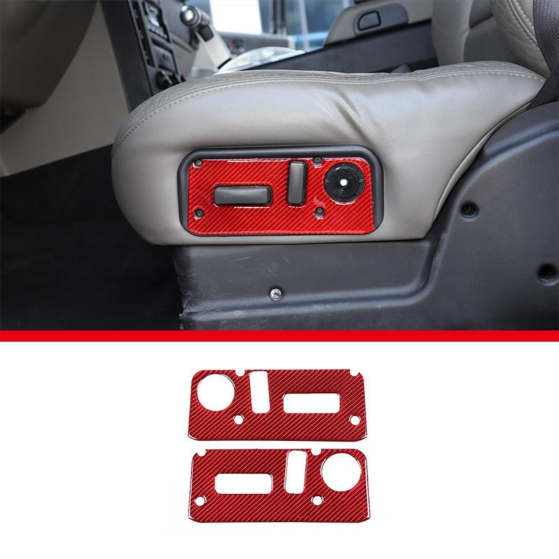 Red Soft Carbon Fiber Door Handle Steering Wheel Gear Shift Trim Cover Stickers Fit For Hummer H2 2003-2007 Interior Accessories