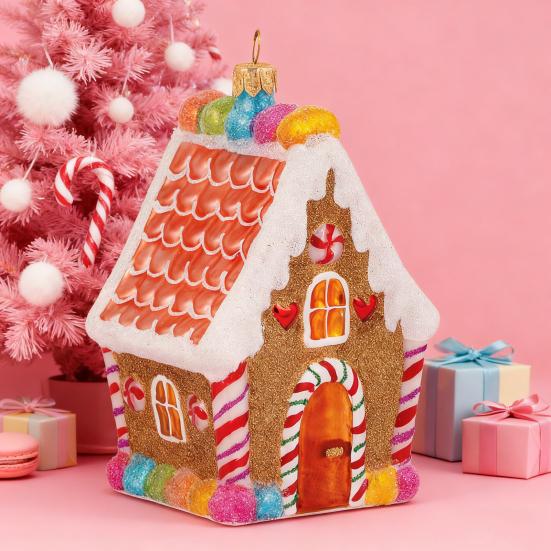 Yousheng Gingerbread House Christmas Decoration Resin Gingerbread Christmas Tree Hanging Ornaments for Tree Holiday Party Home Decor