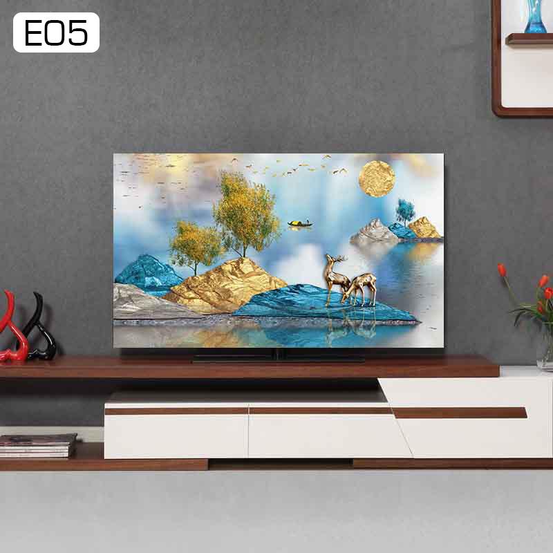 Soft Fabric TV Hood Dust-proof Cover Towel 32 37 40 43 50 60Inches Household Hanging LCD TV Cover Dustproof Decorative Cover