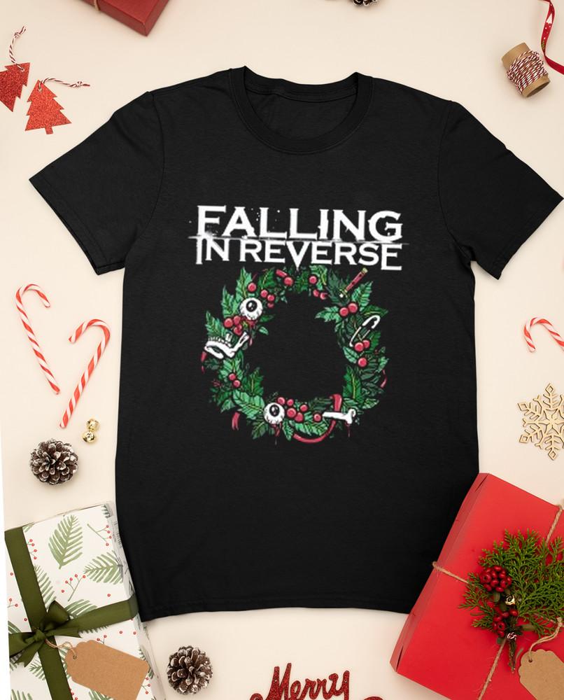 

Falling In Reverse Merry Christmas Short Sleeve Black All Size Shirt AC1038 Unisex T-Shirt XXXXL