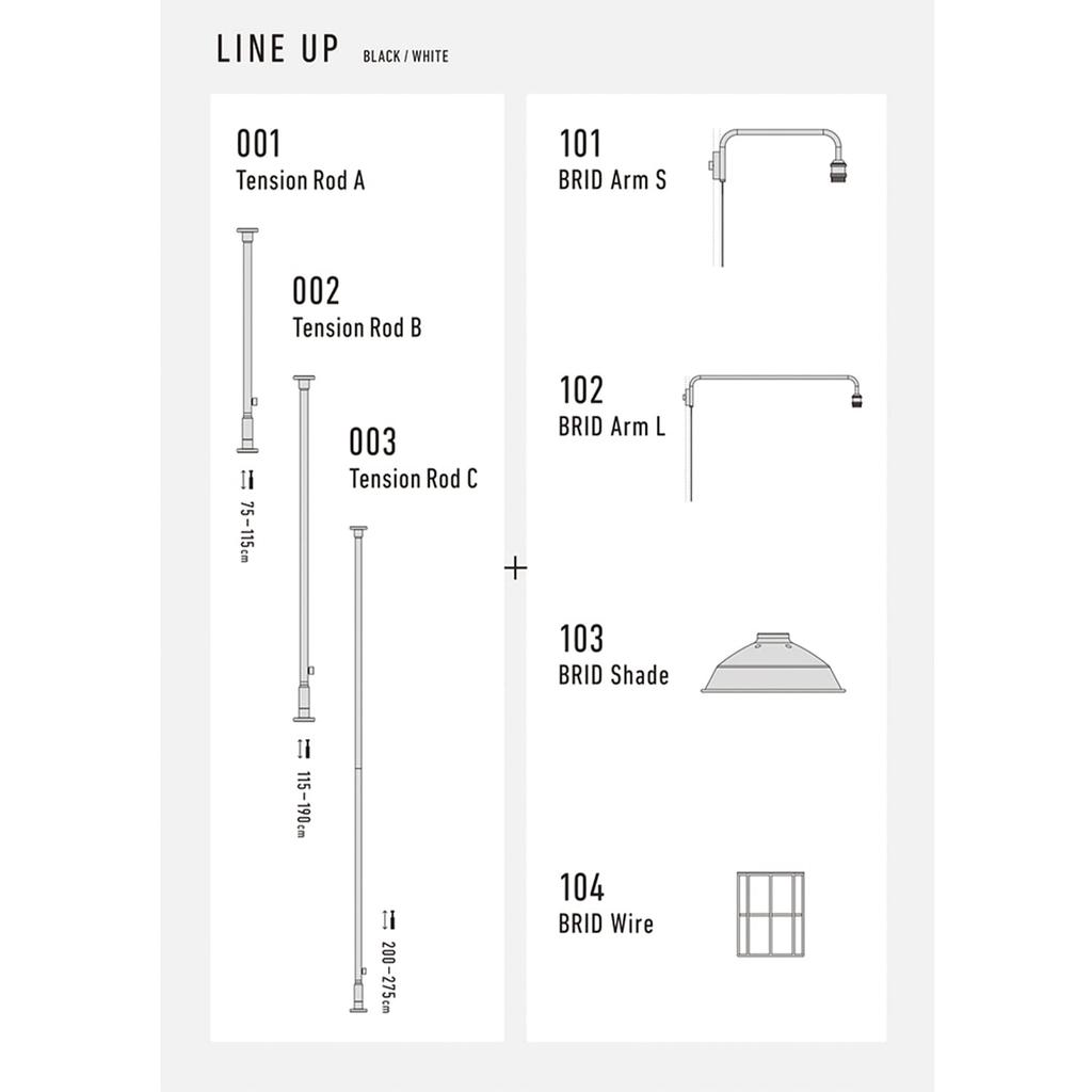 DRAW A LINE Lamp Arm, Black, Size: 91.5cm W x 5cm D x 16cm H, DRAW A LINE (D-BLL-BK)