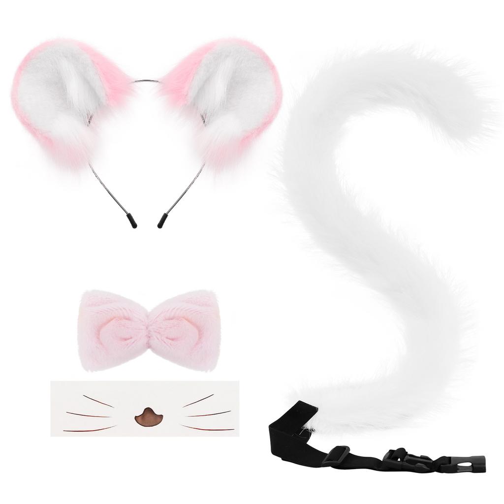 Halloween handmade plush simulated mouse ears cos animal ears and tail set cute animal ears headband headdress
