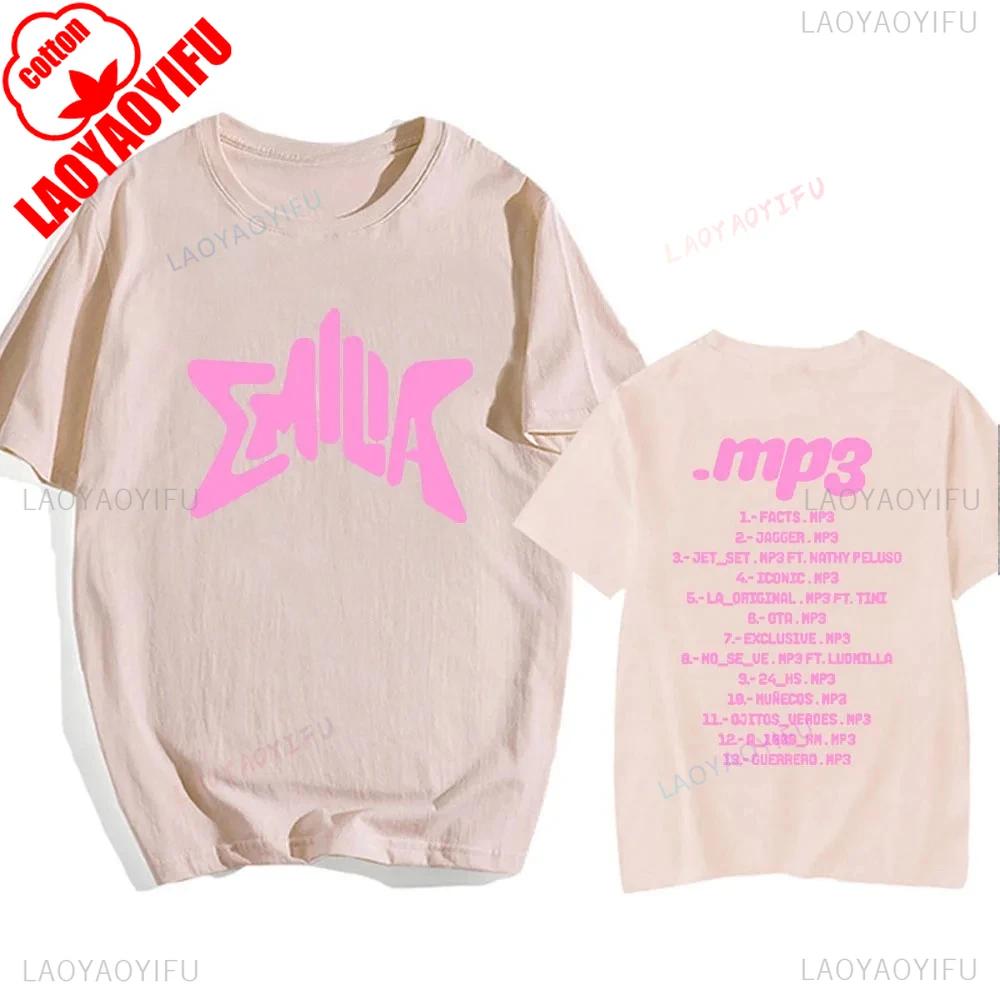 Emilia Mernes MP3 Graphic Tshirt Summer Oneck Short Sleeve Tee Cotton Hip Hop Streetwear Camiseta Printing Tops Unisex Clothing