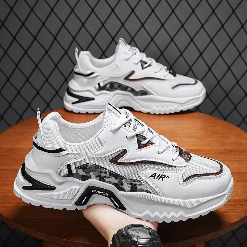 

PARZIVAL Дизайнерская обувь для мужчин Повседневные массивные кроссовки На шнуровке Кроссовки Модные студенческие кроссовки Мужские вулканизированные Tenis Masculino 40 белый