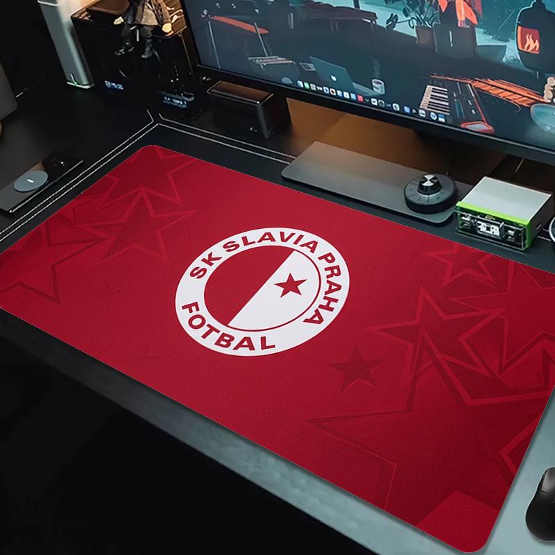 SK Prague Slavia Mouse Pad Large Gaming Table Cushion Non-slip Laptop Tablet Big Mousepad XXL Mat Mini PC Playmat With Lock edge_xia