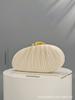 Shell Pleated Dinner Bag Pearl Hand Bag Versatile Fashion Silk Evening Dress Cheongsam Bag Light Luxury