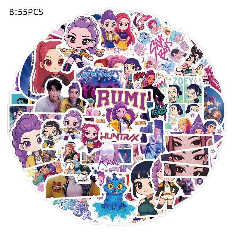 

55/110Pcs Kpop Demon Hunters Stickers Derpy Tiger Decals For Phone Laptop Suitcase Notebook Skateboard Waterproof Sticker