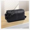 Men's Large Genuine Leather Crossbody Bag - Casual Top Layer Cowhide Shoulder Bag