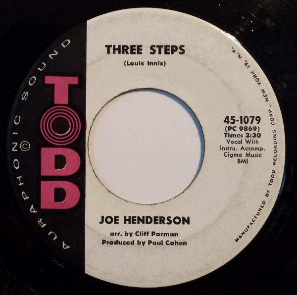 7inch Record JOE HENDERSON Three Steps 451079 Todd 1962 US SoulFunk Used