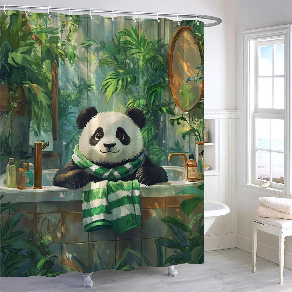 Zebra Shower Curtain, Floral Plants, Fun Leopard Animals ,Bathroom Decorative Shower Curtain, Printed Fabric Home Curtain