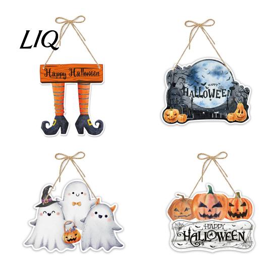 Halloween Themed Hanging Ornament Pumpkin Door Decor, Spooky Festive Wall for Party Holiday Decor Scene, Front Entryway Decoration, Trick or